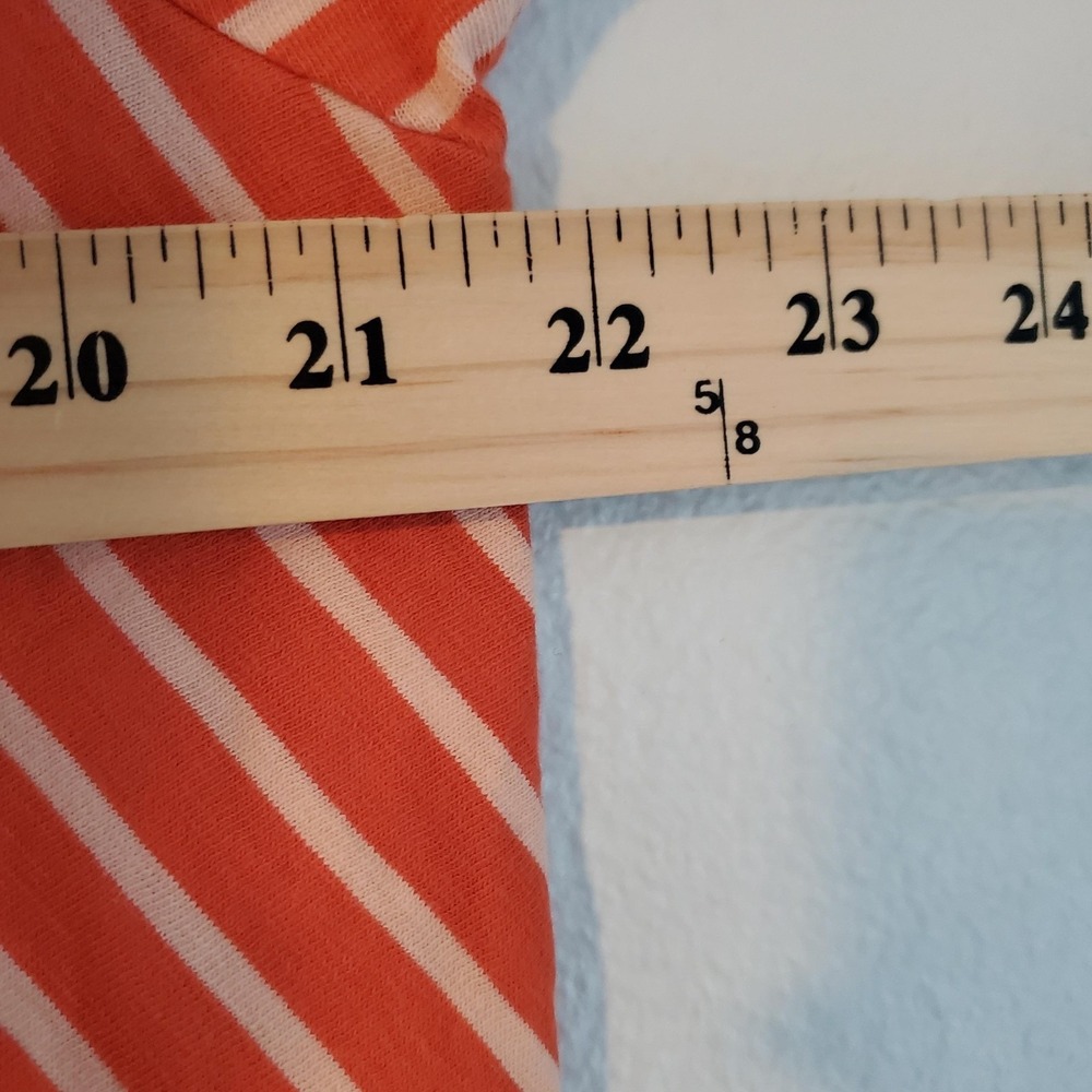 Soft Surroundings Shirt‎ Womens Extra Large Orange White Striped Pima Cotton - Picture 4 of 7